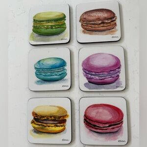 Pimpernel Macaron Coaster Set with Vibrant Colors